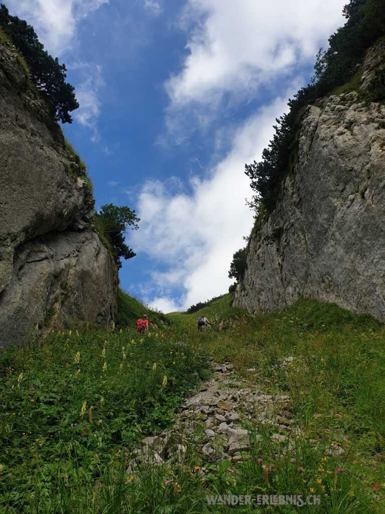 Im Aufstieg zur Saxer Lücke