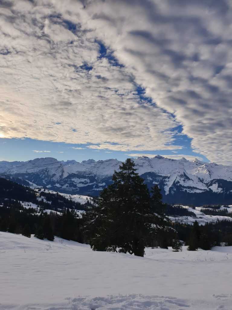 Ein dramatischer Blick gegen Hoch Ybrig